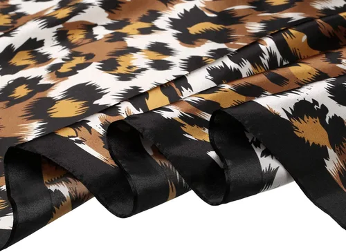 Vista 4 de Allegra K Pañuelos cuadrados con estampado de leopardo para mujer, pañuelo y cuello