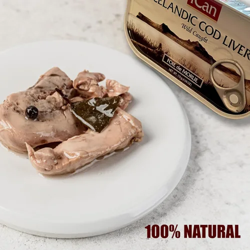 Vista 6 de Ican Producto islandés de hígado de bacalao silvestre de Islandia 4.06oz