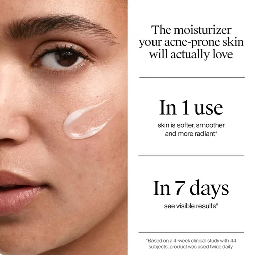 Vista 5 de Neutrogena Hidratante de gel para acné uniformemente transparente con ácido salicílico y N-acetil glucosamina, hidratante facial ligero y no grasoso