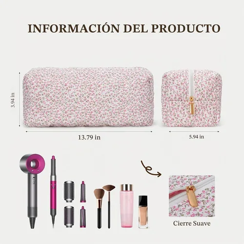Vista 3 de HiTotes Bolsa de viaje para herramientas para el cabello, compatible con Dyson Airwrap, bonita funda de viaje floral para Shark Flexstyle Forro a