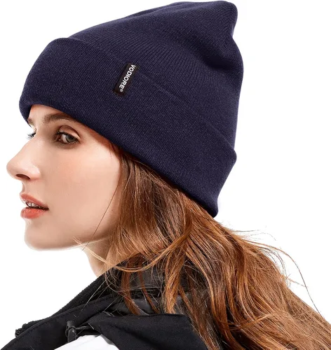 Vista 2 de Beanie Hats for Men Women Winter Knit Hat Warm Slouchy Beanie Cuffed Skull Cap