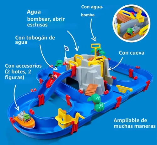 Vista 4 de BIG Spielwarenfabrik, marca AquaPlay AquaPlay - Conjunto de juego de agua Mountain Lake, azul