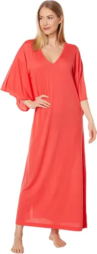 Vista 4 de N Natori Vestido Caftán Congo para mujer, vestido kimono, camisa de dormir Mumu Negro