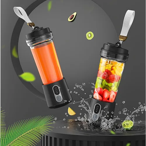 Vista 4 de Portable Blending Machine 300W Blending for Shakes Rechargeable 500ml Juicer Cup for Kitchen Portable Juicer Cup Black