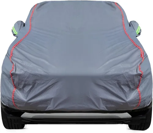Vista 26 de Funda de Coche Transpirable de Nuevo Material, Funda Impermeable para Coche, Puertas con Candados y Cremalleras, Protección UV Impermeable