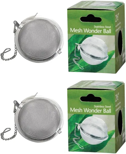 Vista 19 de HIC Kitchen Infusor de té de bola a presión, acero inoxidable 18/8, para té de hojas sueltas y especias para calentar