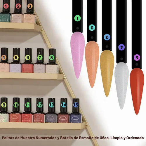 Vista 4 de Palitos para muestras de uñas con calcomanías numéricas, 100 Negro
