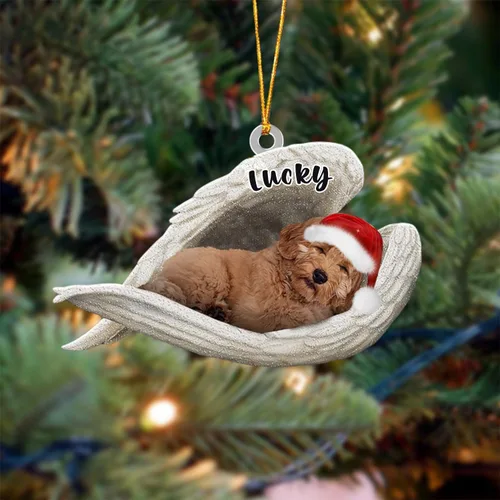 Vista 18 de Ángel durmiente de Afghan Hound para Navidad, adorno personalizado con el nombre del perro, adorno de Navidad personalizado para amantes de perros