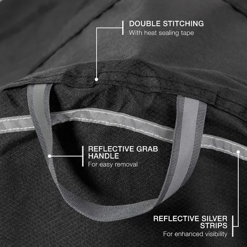 Vista 7 de Funda para bicicleta, impermeable para almacenamiento de bicicletas al aire libre para 1, 2 o 3 bicicletas. Material resistente Ripstop. 2 tipos