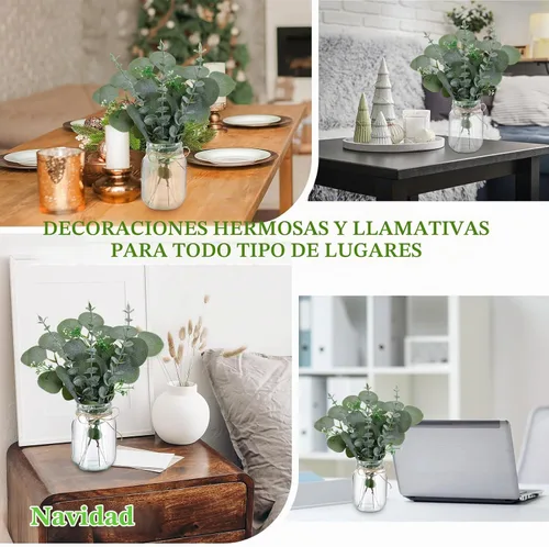 Vista 5 de XunYee Juego de 10 centros de mesa con tarro de albañil de flores, jarrones decorativos para fiestas de compromiso, despedidas de soltera, centros