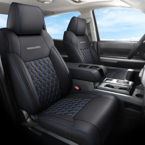 Vista 13 de Huidasource Fundas de asiento delantero para Dodge Ram 1500, 2 fundas de cojín de asiento de cuero impermeables, ajuste personalizado para Ram 1500
