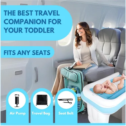 Vista 3 de Cama portátil de avión para niños pequeños para vuelos cómodos, cama de avión esencial para niños pequeños, compañero de viaje perfecto para niños