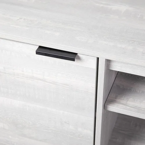 Vista 6 de Flash Furniture Nelson Mid Century - Soporte de TV moderno para televisores de hasta 60 pulgadas, acabado gris, 70 pulgadas de ancho, estantes