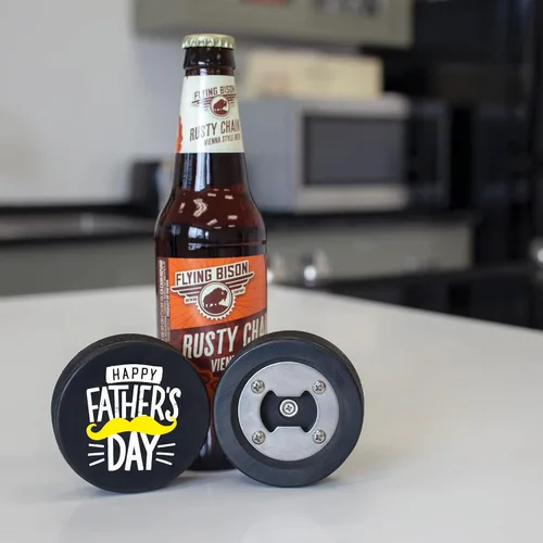 Vista 4 de Abridor de botellas de hockey para el Día del Padre, regalo personalizado impreso para el mejor papá, tamaño oficial, diseño personalizado de Thanks