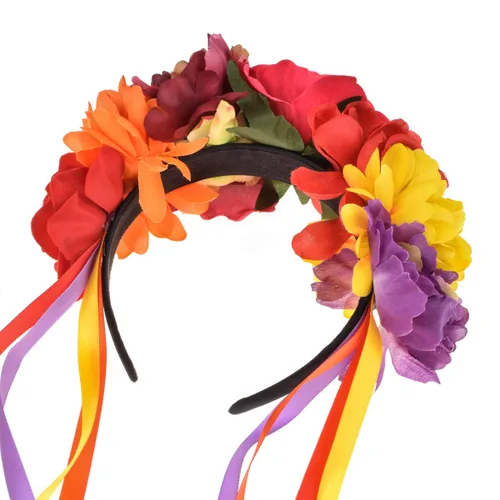 Vista 3 de Vividsun - Diadema con diseño de flores mexicanas para disfraz, Gratis