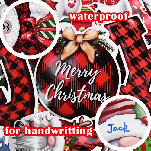 Vista 3 de 48 PIEZAS de recortes navideños de Navidad, alegría navideña, gnomo de Santa con 60 puntos de pegamento, decoraciones de tablero de anuncios