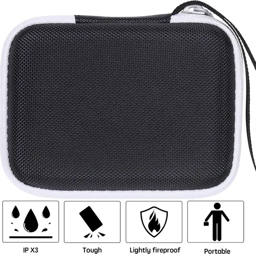 Vista 7 de co2CREA Carcasa rígida compatible con Bushnell Golf Wingman Mini GPS Speaker (negro/plateado)
