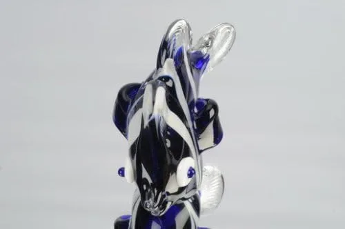 Vista 2 de M Design Art - Escultura de peces de zafiro de cristal artesanal [cocina]