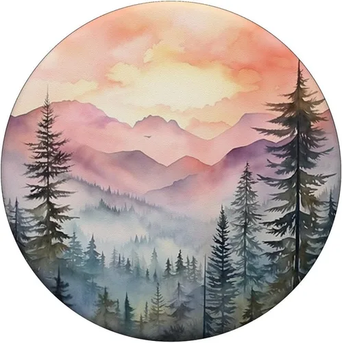Vista 3 de Montañas Selva Bosque Senderismo Árbol de Pino Naturaleza PopSockets Adhesivo PopGrip