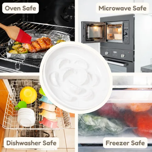 Vista 7 de Cuencos elevados de cerámica para gatos con soporte de bambú, platos elevados de comida para mascotas para gatos y perros pequeños, comedero