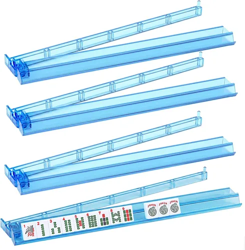 Vista 14 de Mahjong - Soporte y empujador de fichas todo en uno, combo de soporte y empujador de Mahjong de acrílico transparente, soportes modernos de fichas