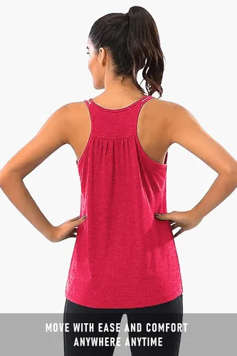 Vista 4 de Hibelle Camiseta sin mangas para mujer con cuello redondo y espalda cruzada