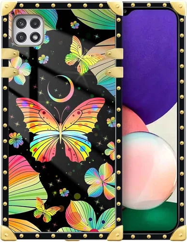 Vista 14 de Funda compatible con Samsung Galaxy A03S 4G, TPU suave de lujo y parte trasera de policarbonato duro para niñas y mujeres, funda protectora a prueba