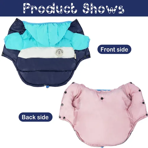 Vista 5 de FUAMEY Chaqueta acolchada para cachorros, chaleco acolchado cálido para la nieve para mascotas, ropa para perros a prueba de viento, impermeable