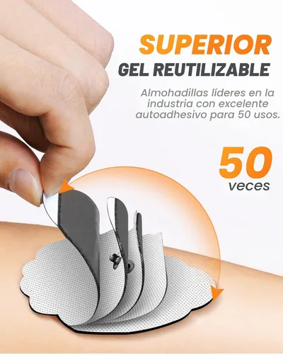 Vista 3 de 20 paquetes de almohadillas de repuesto para unidad TENS, electrodos a broche de larga duración para 50 usos por almohadilla, juego de almohadillas