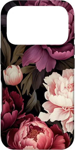 Vista 30 de Carcasa para iPhone 17 con diseño floral de peonía rosa magenta y rubor
