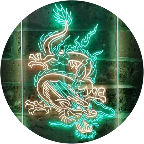 Vista 11 de ADVPRO Hombre Dragón Chino Cueva Garaje Tatuaje Dual Color LED Neon Sign Azul y Rojo 8 x 12 pulgadas st6s23-i3780-br