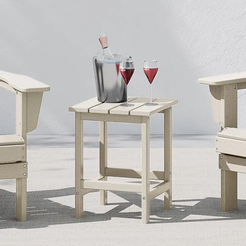 Vista 31 de WestinTrends Malibu - Mesa auxiliar cuadrada para exterior para silla Adirondack, teca