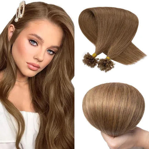 Vista 30 de SEGO Extensiones de cabello humano con micro cuentas, extensiones de cabello humano con micro bucle, lacio, natural, fusión fría, 1.76 oz/paquete
