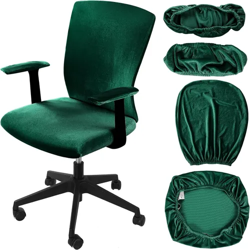 Vista 9 de Tallew Juego de 4 Fundas para Silla de Oficina, Fundas Universales Elásticas para Computadora, Fundas Protectoras Estiratables para Asiento