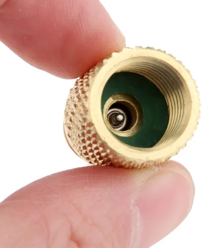 Vista 7 de Adaptador de ajuste de latón R134A, 1/4" macho a 1/2" hembra para tanque de refrigerante con núcleo de válvula, se adapta al sistema de refrigerante