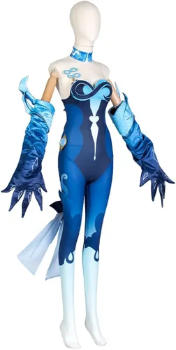 Vista 2 de JoySeed Genshin Impact - Disfraz de cosplay para Chizapus Bonano con gorro, conjunto completo de traje de Halloween y Navidad, uniforme de fiesta