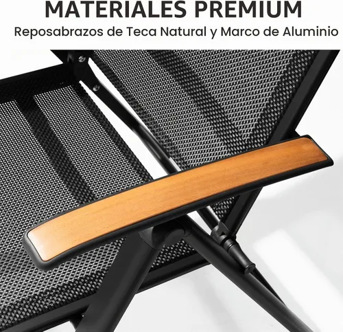 Vista 4 de Crestlive Products Juego de 2 sillas plegables para patio, sillas Negro