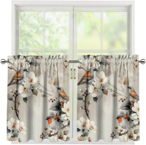 Vista 18 de God Bssing You Tier Curtains for July 4Th 2026 27.5x24 2 Panels Light Filtering Half Window Rod Pocket for Kitchen/Bathroom