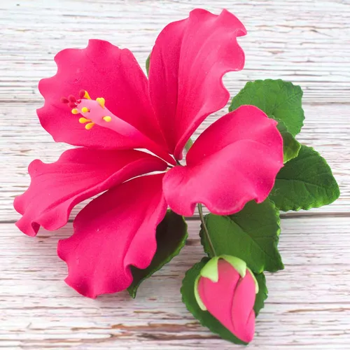 Vista 8 de Global Sugar Art Chef Alan Tetreault - Aerosol de flores para pastel de azúcar de hibisco, color rosa intenso, flor hawaiana grande, 1 unidad