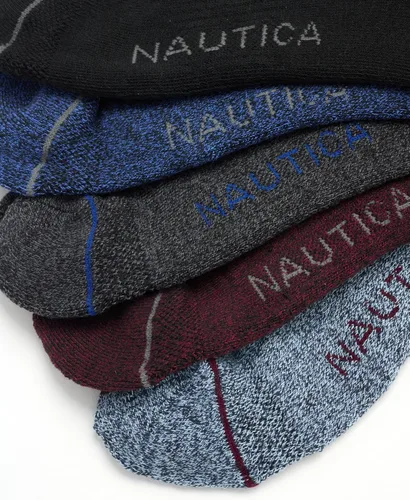 Vista 5 de Nautica Mens Quarter Socks - 6 Pack Comfort Stretch Cushioned Moisture-Wicking Athletic Ankle Socks for Men (Sizes 6-12.5)