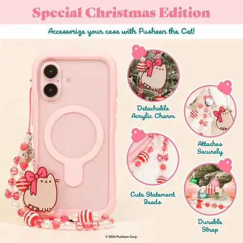 Vista 2 de Pusheen - Funda compatible con AirPods 3 [Pusheen & Stormy] + dije de teléfono Pusheen [Navidad]