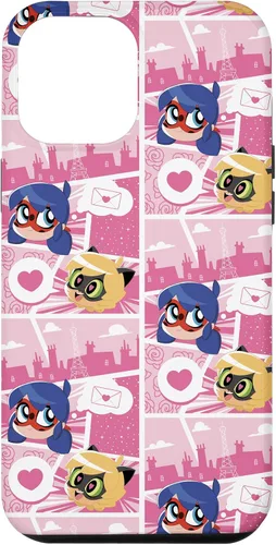 Vista 26 de Miraculous Ladybug Chibi Collection Mensaje para Cat Noir Funda para iPhone 17