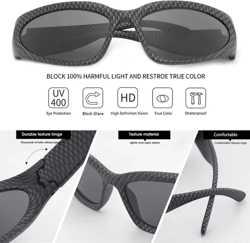 Vista 2 de knliwkm Gafas de sol deportivas envolventes plateadas Y2K futuristas ovaladas para mujeres y hombres 2022 a la moda