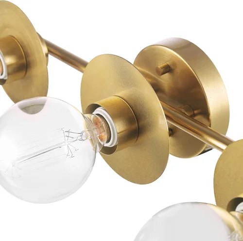 Vista 5 de Globe Electric 63000009 - Juego de baño todo en uno de 5 piezas, latón mate, luz de tocador de 3 luces de 20 pulgadas, toallero, anillo de toalla
