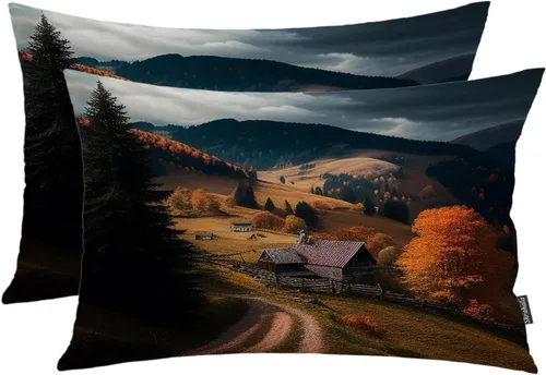 Vista 57 de Shrahala Juego de 2 fundas de almohada decorativas con diseño abstracto y estético moderno, formas fluidas, minimalista, con cremallera oculta