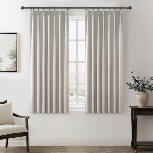Vista 60 de Cortinas y Drapeados Modernos con Pliegues Pellizco Rosa Bebé de 84 Pulgadas de Largo, Juego de 2 Paneles para Sala de Estar, Cortina de Ventana