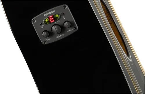 Vista 9 de Fender CD-60SCE - Guitarra electroacústica Dreadnought de tapa sólida - Paquete negro con funda, cable, afinador, correa, cuerdas, púas, DVD