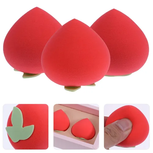 Vista 7 de Uonlytech Esponja de belleza de frutas, almohadillas de algodón para maquillaje facial, kit de maquillaje de cara, base de maquillaje en polvo