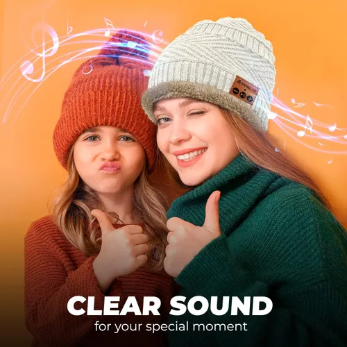 Vista 4 de Gorro inalámbrico Bluetooth con bufanda Gorro para auriculares Gorro inalámbrico con Bluetooth