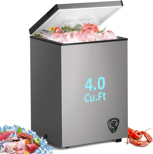 Vista 8 de LifePlus Congelador de 4,2 pies cúbicos - Congelador compacto profundo con enfriamiento rápido de 7 ajustes de temperatura, polea conveniente Negro